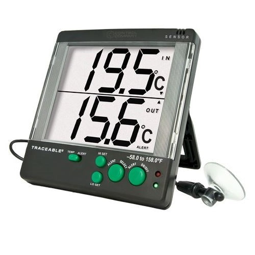 VWR® Traceable® Indoor/Outdoor Digital Thermometer with Giant Dual-Display  and Calibration