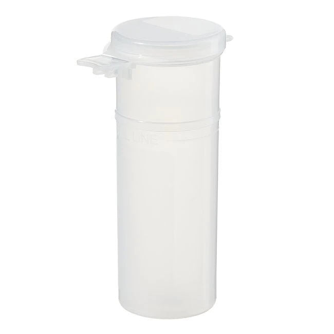 50 mL clear polypropylene sample vial with lock seal lid