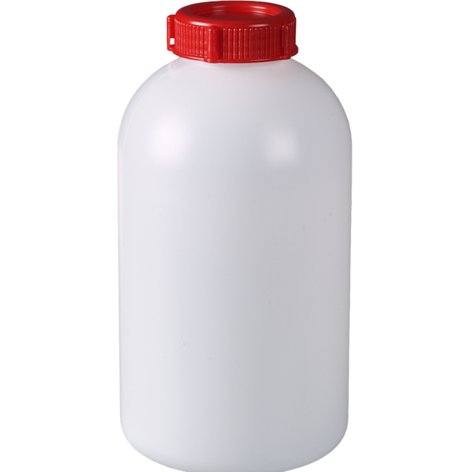 Bürkle 0322-2000 2 L wide-neck HDPE sample bottle with sealing eyelets