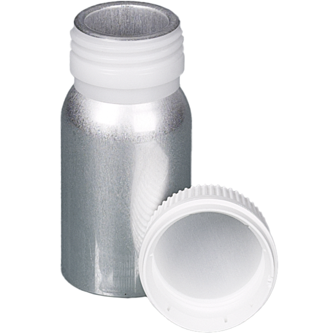 Bürkle 0327-0060 60 mL aluminum bottle with tamper-evident cap