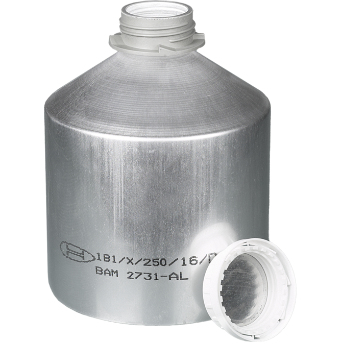 Bürkle UN-Approved Aluminum Bottles with Tamper-Evident Cap