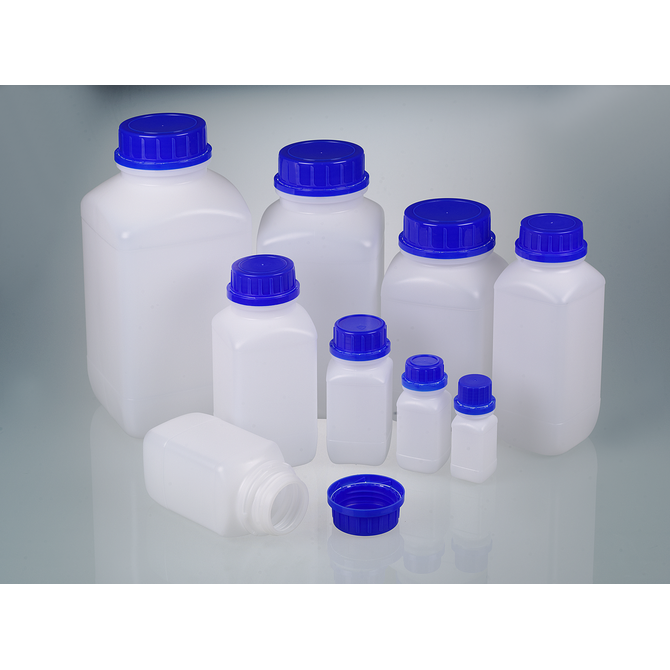 Bürkle Wide-Neck HDPE Reagent Bottles with Tamper-Evident Cap