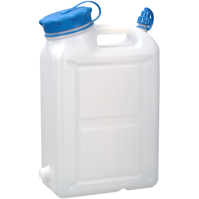 Bürkle 0431-1005 6 L wide-neck HDPE canister with threaded outlet