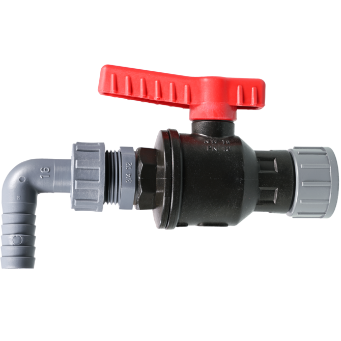 Burkle PP ball valve with G 3/4 inch threaded connection