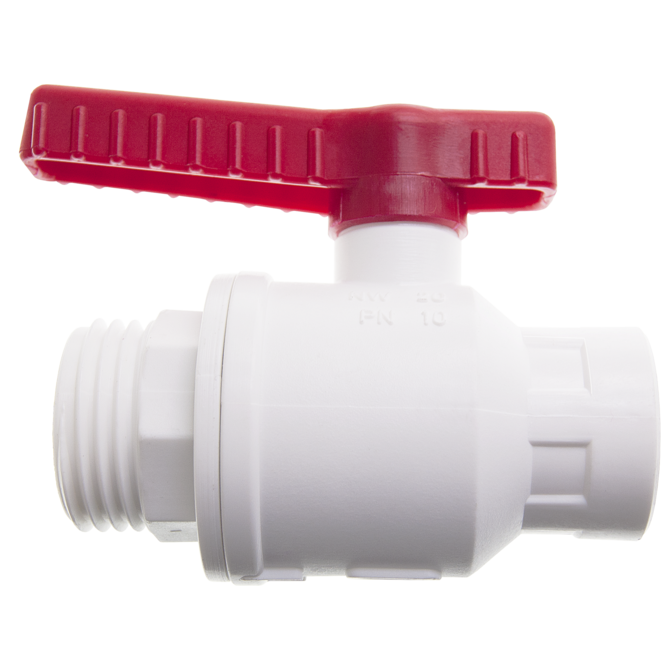 Burkle food-compatible polypropylene ball valve for liquid containers