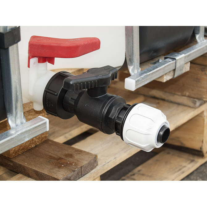 Burkle 0534-0001 IBC ball valve with hose screw connection