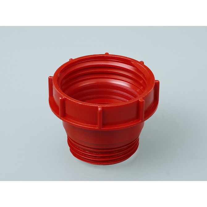 Red Burkle thread adapter with S 56x4 Tri-Sure external and S 70x6 Mauser internal threads