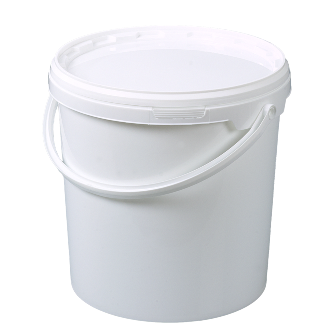 Bürkle polypropylene packaging bucket with airtight push-lock lid