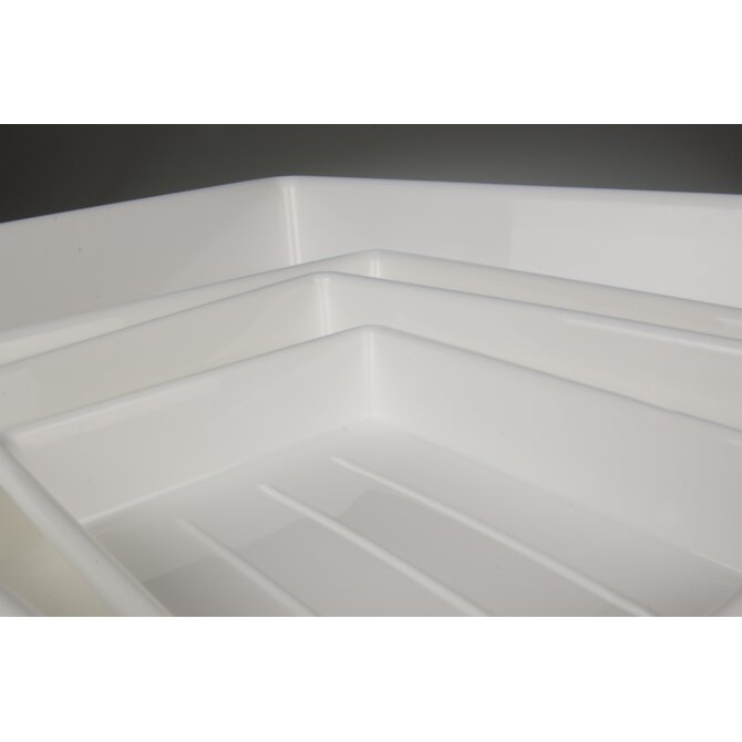 Bürkle polypropylene laboratory trays and spill troughs