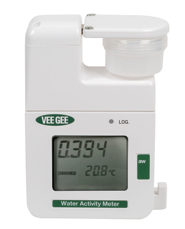 Vee Gee AW-1 water activity analyzer front view on lab bench