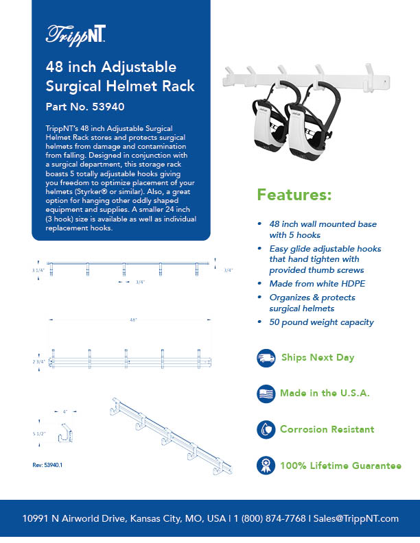 Adjustable Surgical Helmet Rack