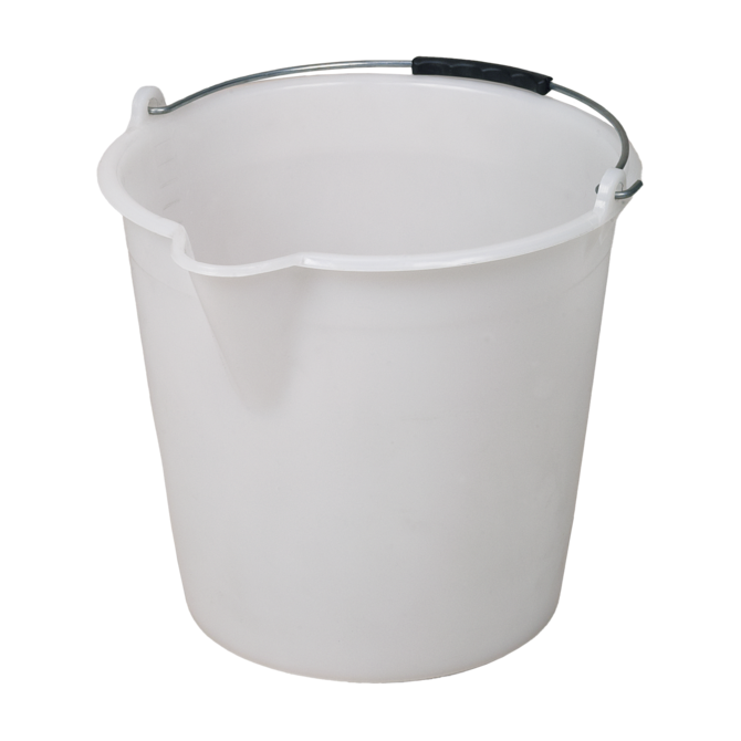 Bürkle industrial LLDPE bucket with metal handle and pouring spout