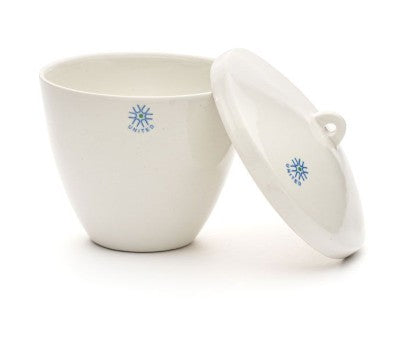 Porcelain High Form Crucible with Lid