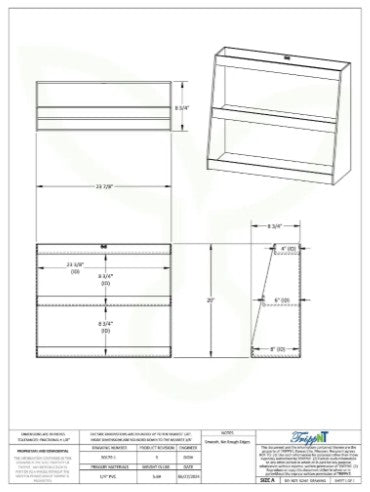 White Angled Triple Safety Shelf