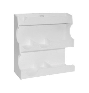 Side view of TrippNT Mini Balance Bank Workstation 50077 with shelves and compartments