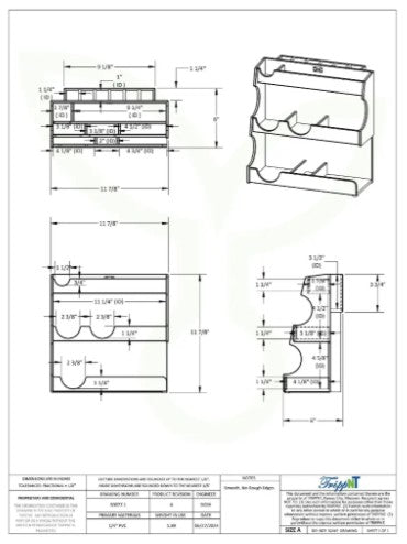 Close-up of TrippNT 50077 Mini Balance Bank Workstation Kimwipe dispenser and shelves