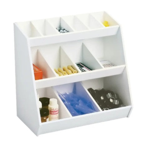 TrippNT 50147 Lab Storage Bin with 3 Shelves white PVC lab organizer, Canada