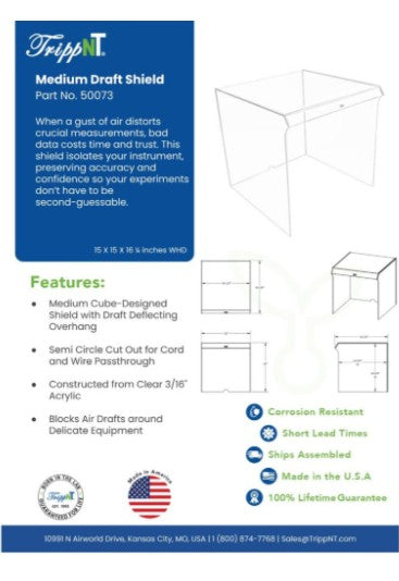 TrippNT Draft Shield | Acrylic Bench Barrier for Labs & Pharmacies