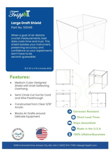 TrippNT Draft Shield | Acrylic Bench Barrier for Labs & Pharmacies