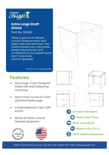 TrippNT Draft Shield | Acrylic Bench Barrier for Labs & Pharmacies