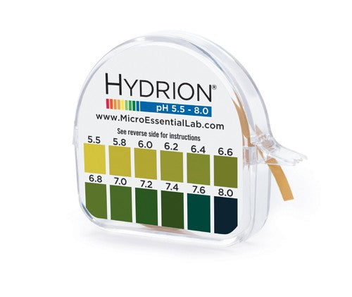 Hydrion 067 pH paper dispenser roll 5.5 to 8.0 range 15 ft