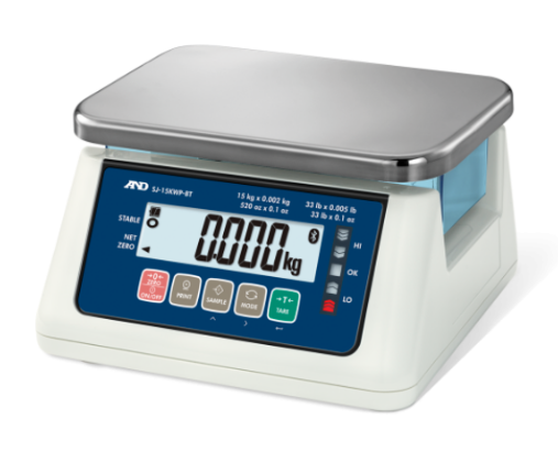 A&amp;D SJ-30KWP-BTF - Balance de comptoir lavable 30 kg x 1 g avec Bluetooth