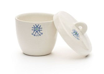 Porcelain High Form Crucible with Lid