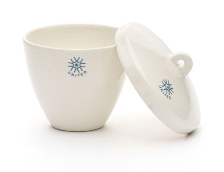 Porcelain High Form Crucible with Lid