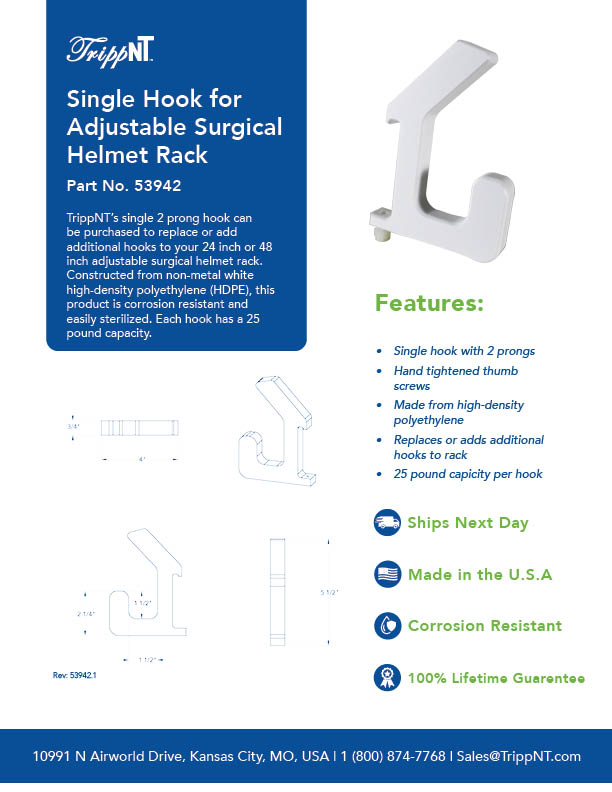 Adjustable Surgical Helmet Rack