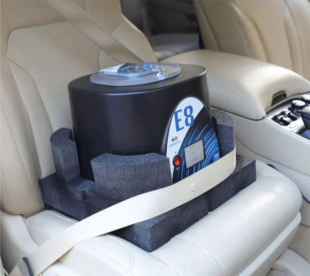 LW Scientific Portafuge 12v car centrifuge in vehicle seat