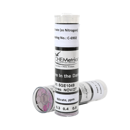 Kit de test visuel CHEMets® pour la méthode de réduction du nitrate de zinc - 0-3,4 ppm sous forme de N