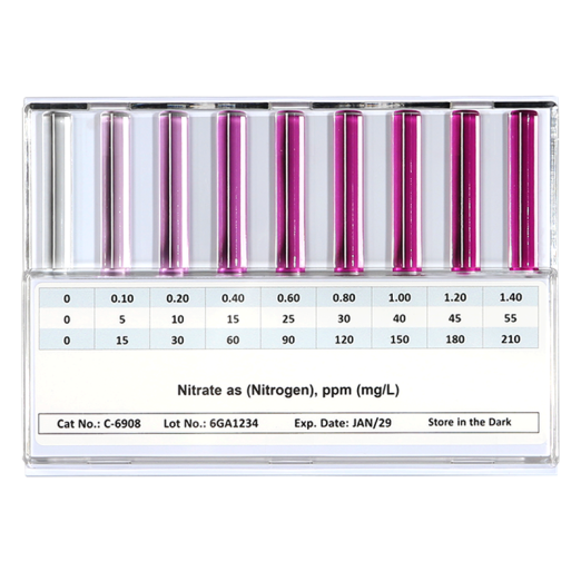 Kit de test visuel CHEMets® pour la méthode de réduction du nitrate de zinc - 0-3,4 ppm sous forme de N