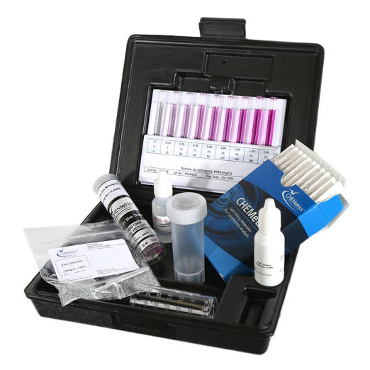 Kit de test visuel CHEMets® pour la méthode de réduction du nitrate de zinc - 0-3,4 ppm sous forme de N
