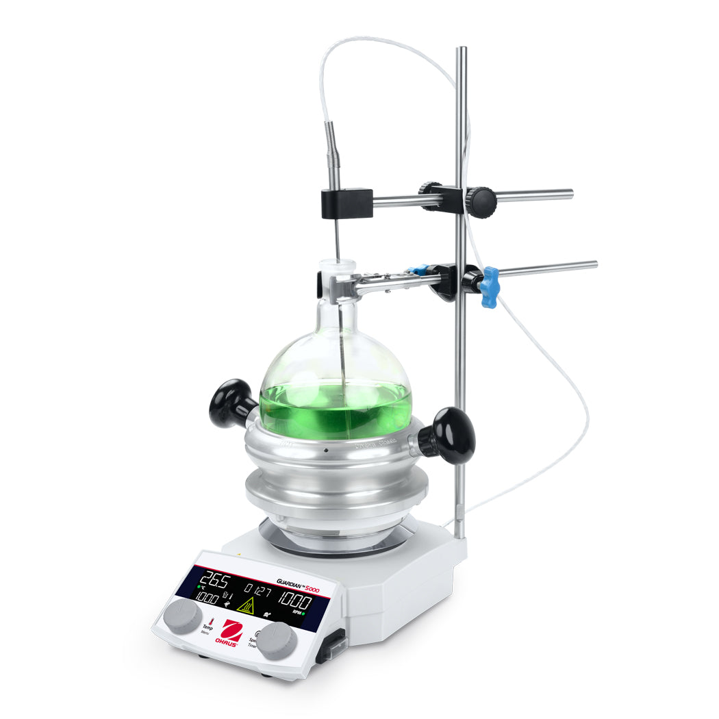 OHAUS Guardian™ 5000 Dry Synthesis Kits – e-G52HSRDA Hotplate Stirrer with Aluminum Flask Block