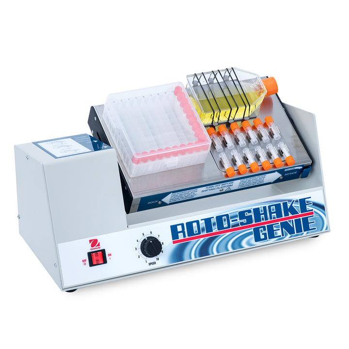 OHAUS Multi-Mode Rotator Genie with magnetic platform and clip plates