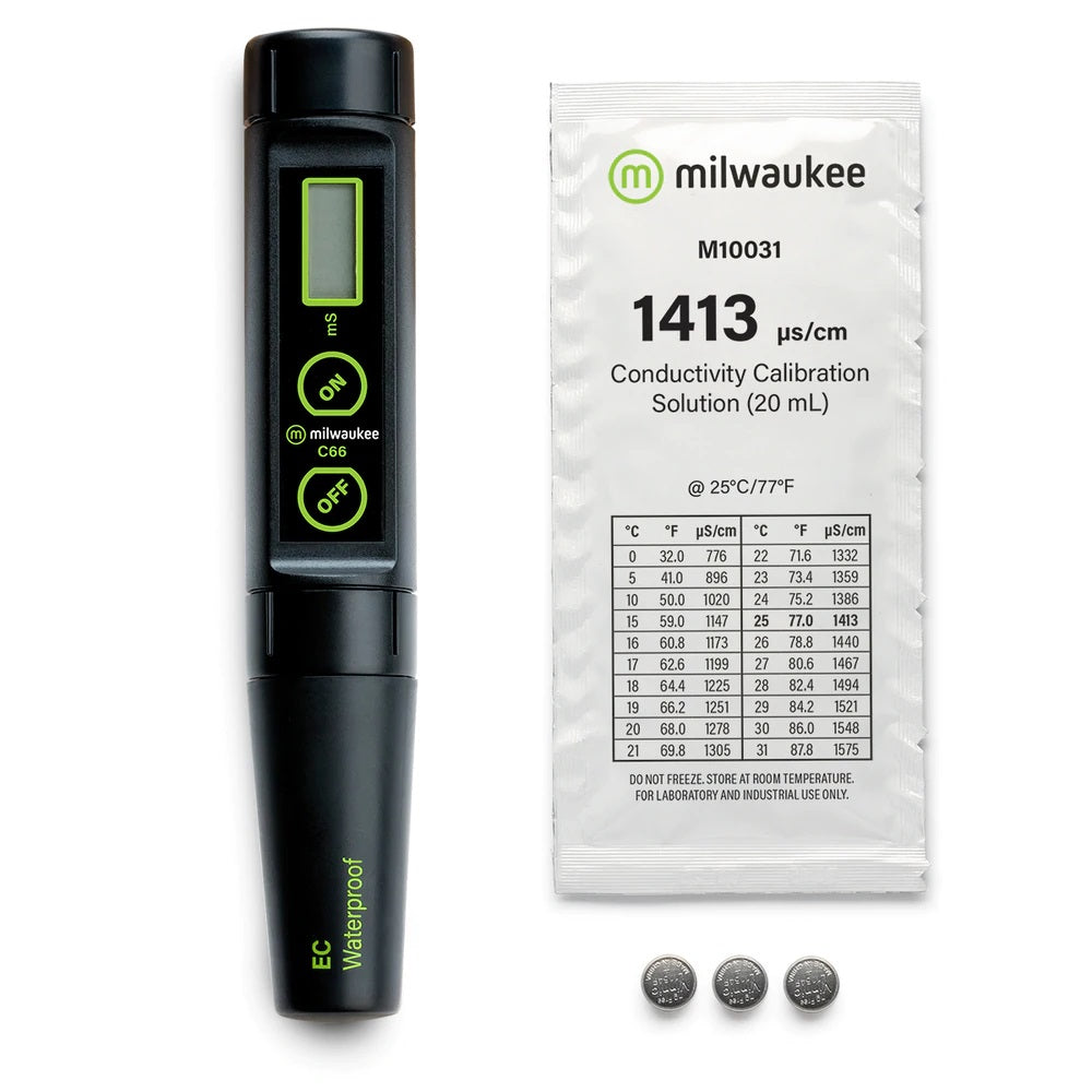 Milwaukee C66 Waterproof High Range Conductivity Pen with ATC and Replaceable Electrode