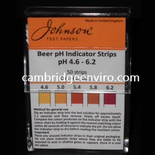4.6 to 6.2 pH Range, Beer pH Indicator Strips