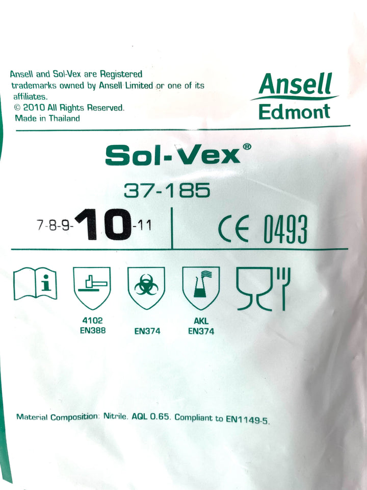 Ansell AlphaTec® Sol-Vex® Chemical Resistant Nitrile Gloves - Extended Cuff