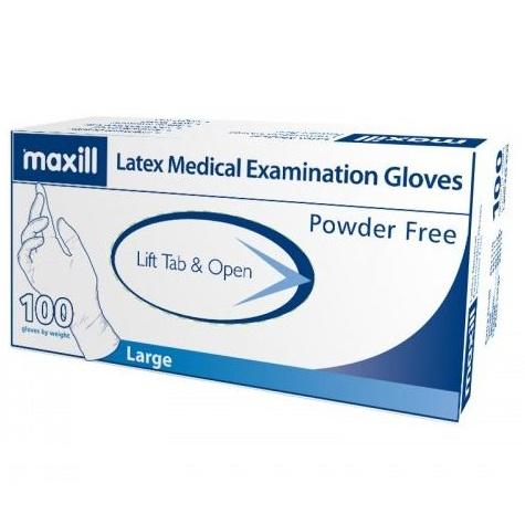 Box of 100 Large Powder Free Latex Gloves
