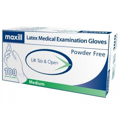 Box of 100 Medium Powder Free Latex Gloves