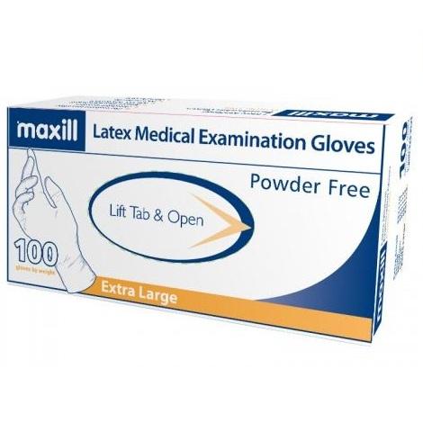 Box of 100 Extra Large Powder Free Latex Gloves